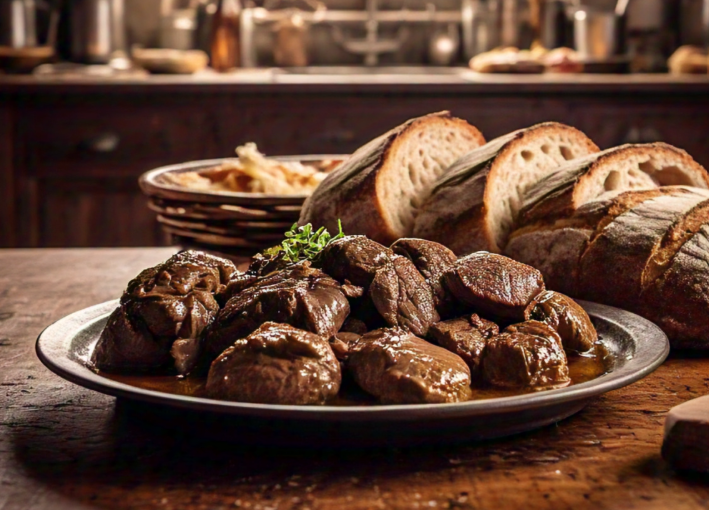 French Rognons with crusty bread